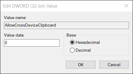 Ensure the value data for it is "0" before you click "Okay."