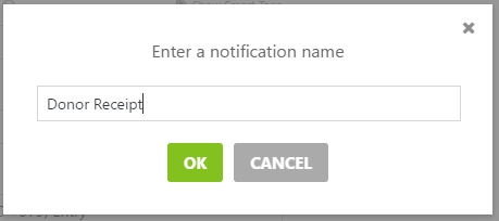 Naming your donor receipt notification