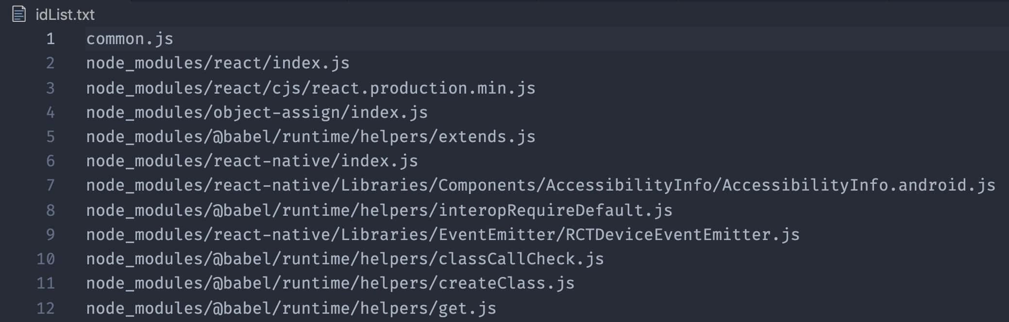 idList.js