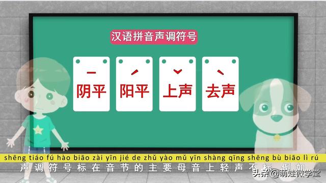 汉语拼音声调符号示例图例如: 妈 mā(阴平) 麻 má(阳平) 马 mǎ