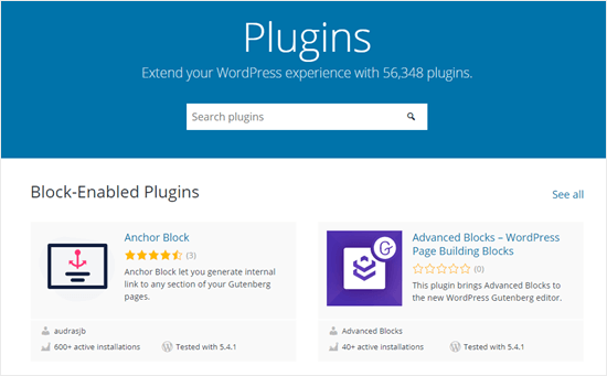 Official WordPress plugins page