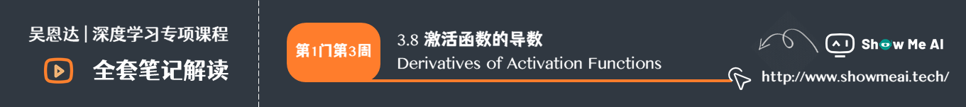 激活函数的导数 Derivatives of Activation Functions