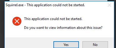 error message when running installer this application could not be started