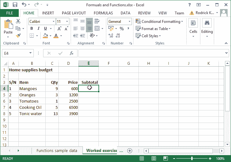 Introduction to formulas and functions in Excel