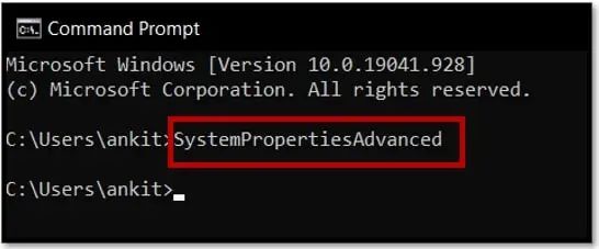 Open Advanced System Settings in Windows 10 Using Command Prompt