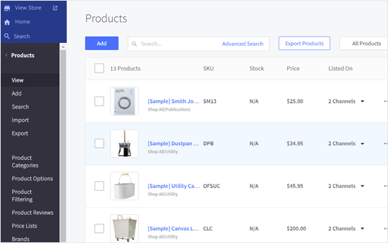 BigCommerce Products Page