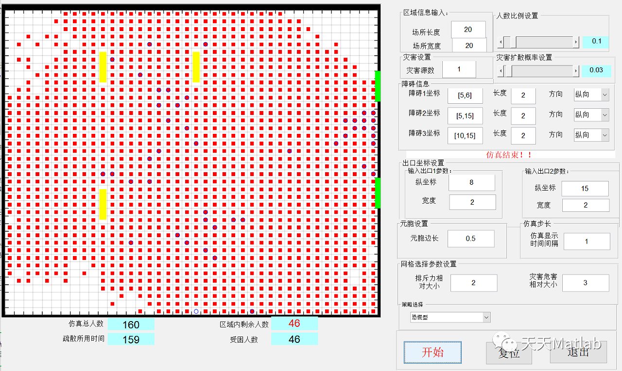 【元胞自动机】基于元胞自动机模拟考虑心理策略的人员疏散附matlab代码