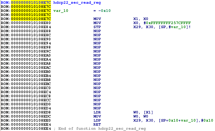 Modified hdcp22_sec_read_reg function