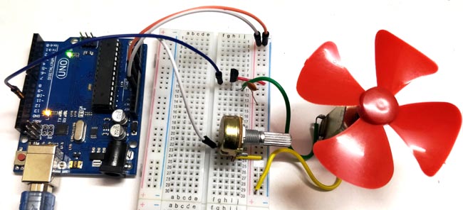 使用 Arduino 和电位器进行直流电机速度控制