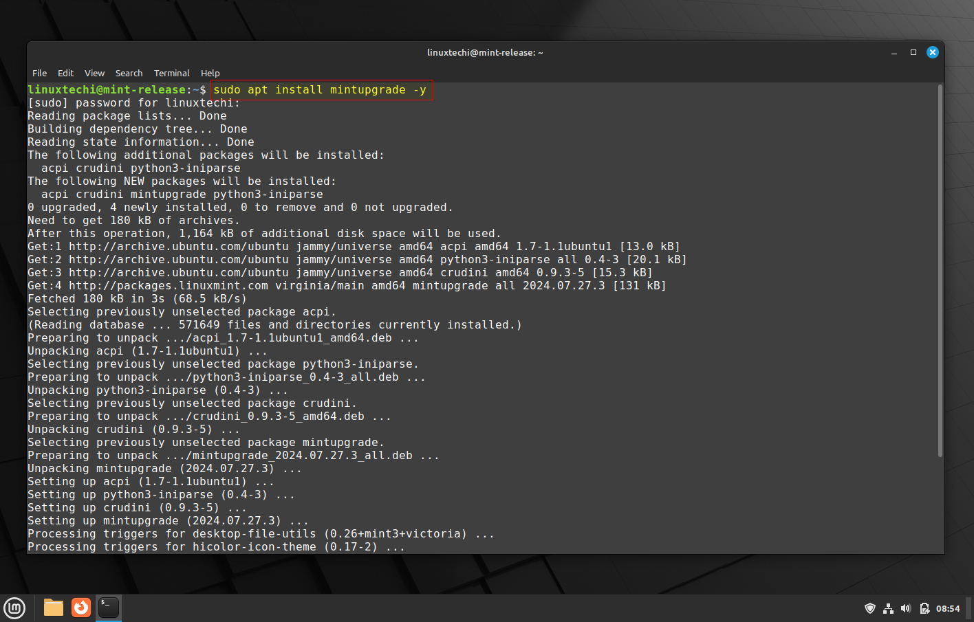 Install MintUpgrade on LinuxMint