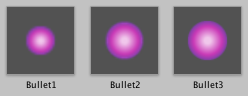 Bullet prefabs - size increases with level