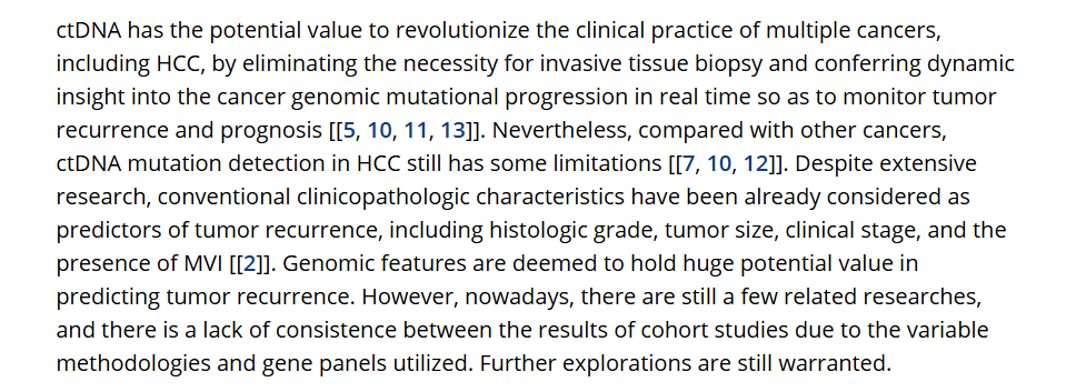 文献解读-液体活检-第二十期|《连续循环肿瘤DNA检测可预测肝癌患者早期复发：一项前瞻性研究》