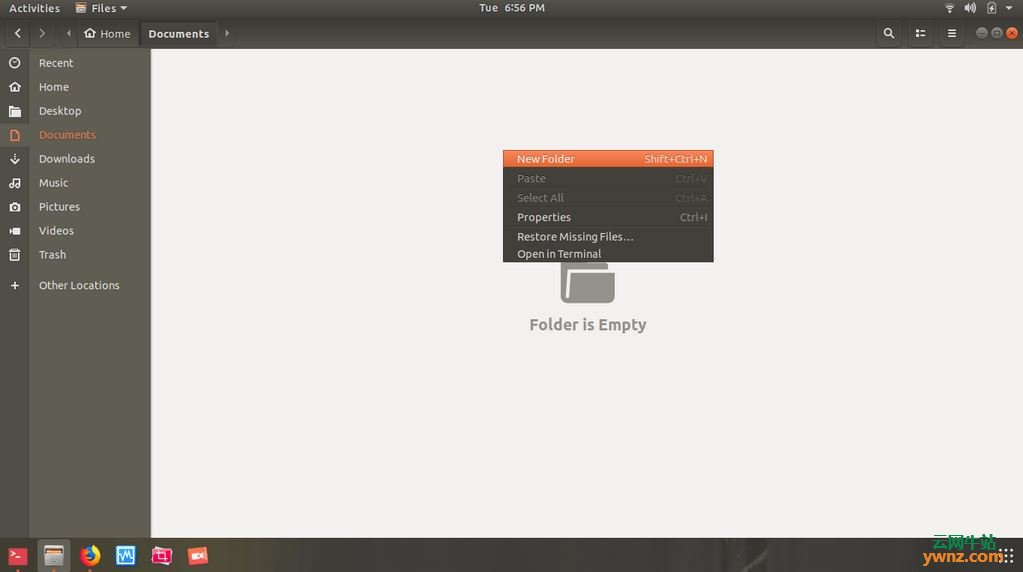 linux如何右键新建文件夹,在Ubuntu 18.04右键菜单中增加新文档(New Document)及其他类型选项... 配图01