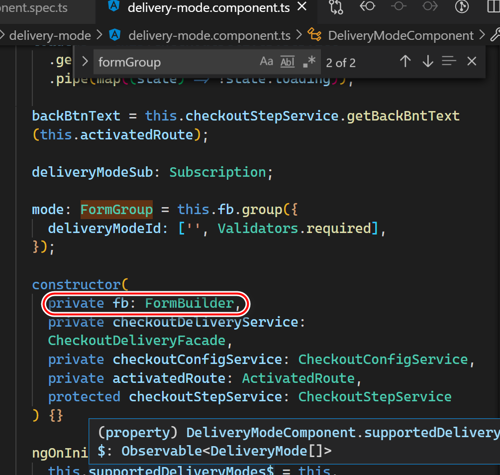 SAP e -commerce cloud Spartacus UI Delivery Mode ID Validator ...