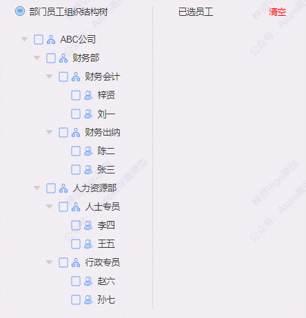 【Axure高保真原型】多级树形穿梭框选择器
