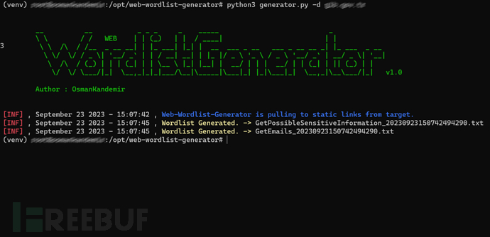 WEB-Wordlist-Generator：为扫描后的Web应用生成相关联的字典