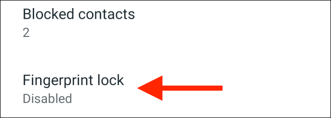 Tap "Fingerprint Lock."