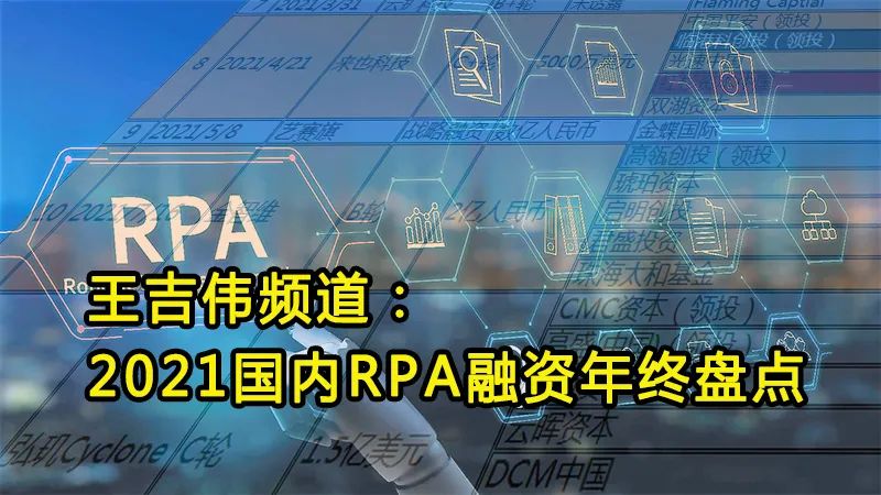 2021国内RPA融资年终盘点：15家厂商融资总额破34亿，估值近230亿