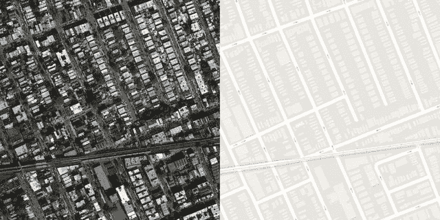 Sample Image From the Maps Dataset Including Both Satellite and Google Maps Image.