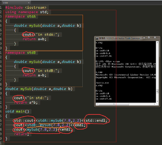 C++进阶 <wbr>-名称空间声明区域和潜在作用域