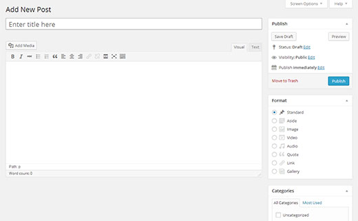 WordPress Post Edit Screen WordPress Post Edit Screen