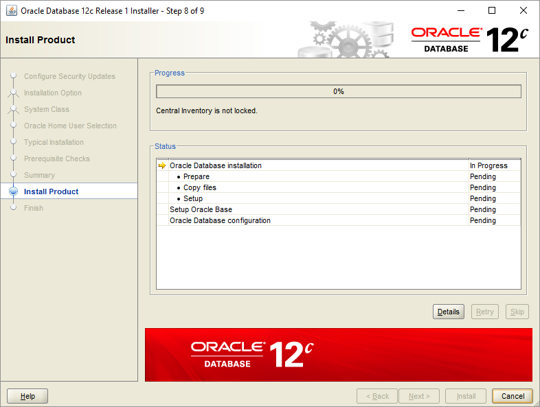 安装 Oracle 数据库 - 步骤 8