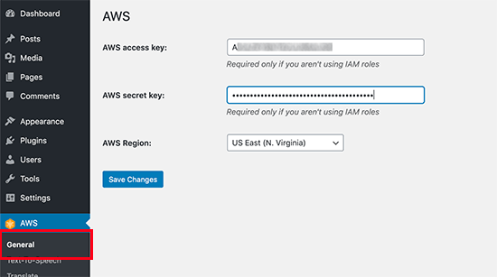 Connect your website to AWS