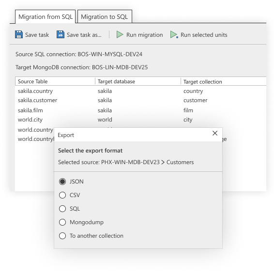 从 SQL 迁移到 MongoDB——或者反过来：MongoDB 到 SQL