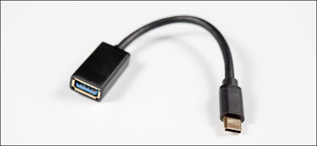 A USB-Type-A to USB-Type-C adapter.