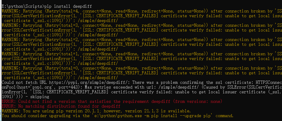 pip install deepdiff报错（from version:none）（已解决）_pip (from versions: none ...