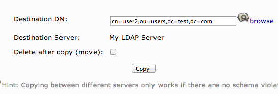 LDAP copy common name