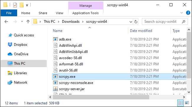 Launching scrcpy from its folder