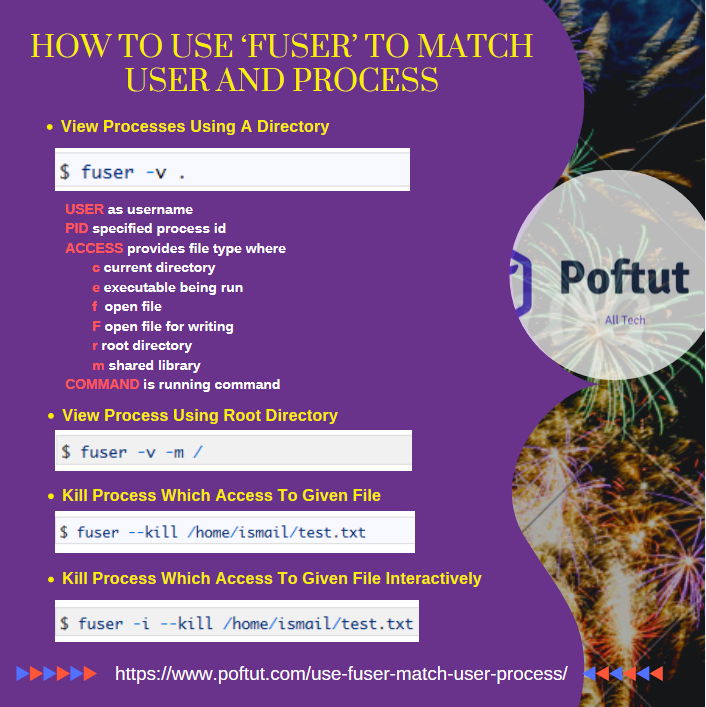 How to Use 'fuser' to Match User and Process Infographic