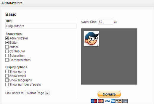 Adding author avatar widget