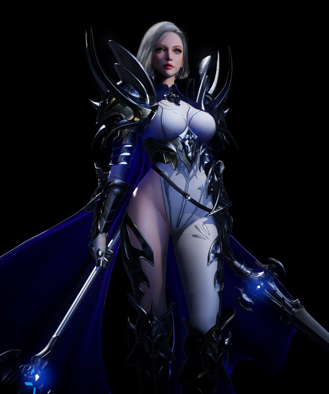 3d模型欣赏银发美女性感女骑士