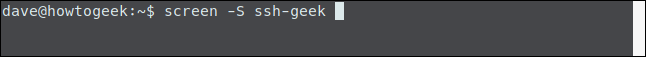 The "screen -S ssh-geek" command in a terminal window.