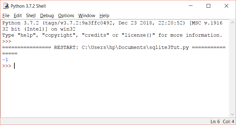 SQLite3 行数