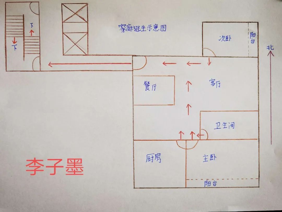 家到學校路線圖怎麼畫燕新學校手繪家庭逃生圖消防安全記心中