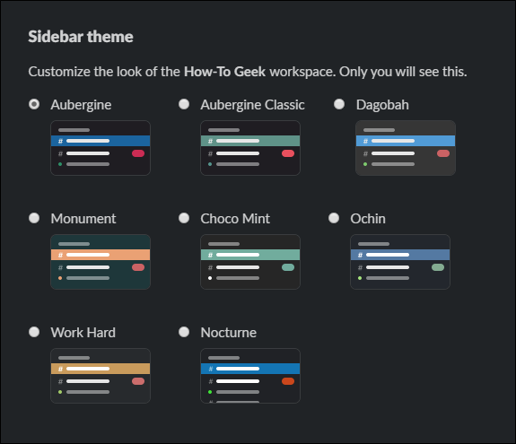 Slack for Desktop Customize Sidebar Theme