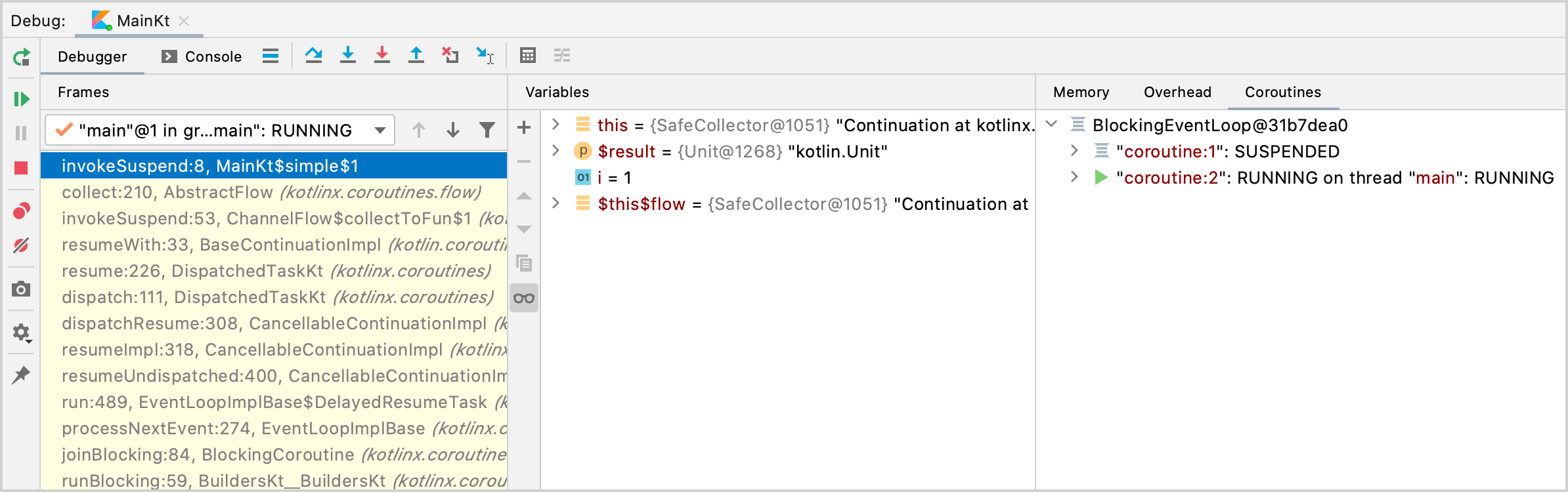 Debugging coroutines