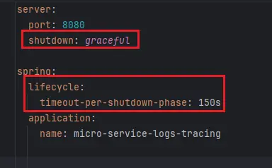 graceful shutdown settings for springboot