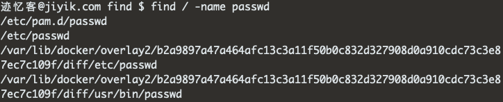 find 命令查找 passwd文件