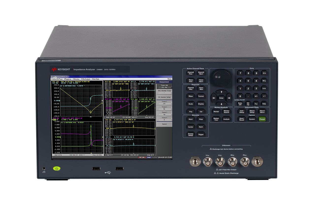 E4990A 阻抗分析仪，20 Hz 至 10/20/30/50/120 MHz