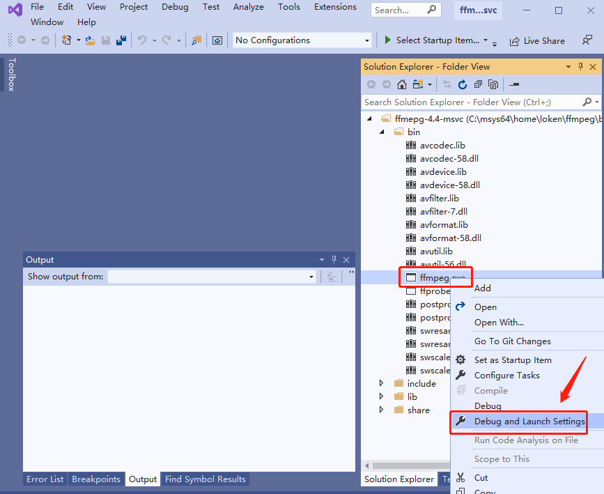 用VsDebug断点调试FFmpeg