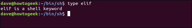 type elif in a terminal window