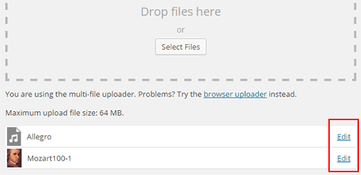 Uploading media files and getting the file URL