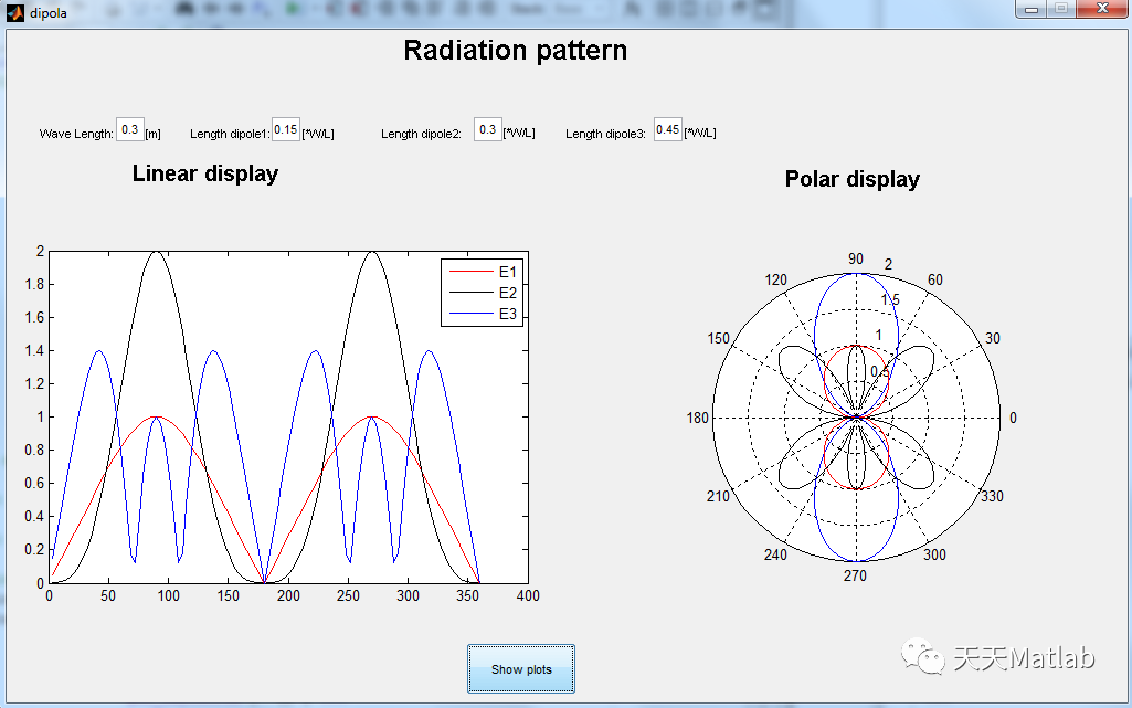 【电磁】基于Matlab模拟3 个偶极子的辐射图
