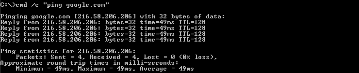 Run Command and Terminate with CMD /C