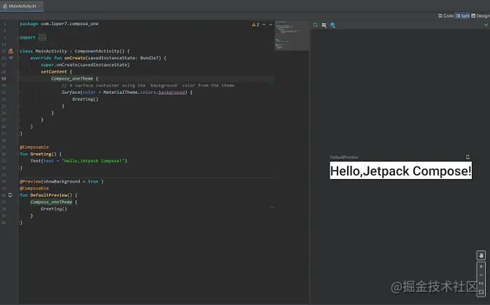 初识 Jetpack Compose(一) ：Hello,Jetpack Compose!_让开，我要吃人了的博客
